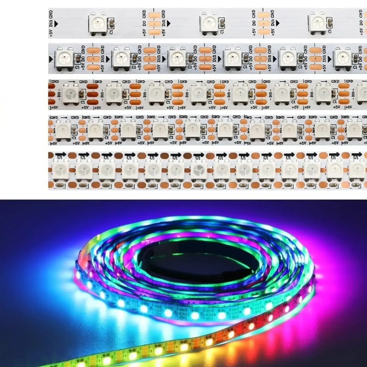 5V Magic LED Strip Lights – Waterproof & Single-Point Control, photo 4 of 6