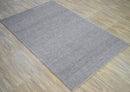 Modern Solid Pattern Gray Hand Woven Wool Area Rug