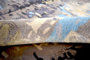 Blue and Gray Contemporary Abstract Hand Tufted Wool Area Rug 5x8