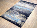 Blue and Gray Contemporary Abstract Hand Tufted Wool Area Rug 5x8