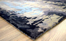 Blue and Gray Contemporary Abstract Hand Tufted Wool Area Rug 5x8