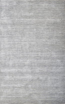 5x8 Solid Silver and White Area Rug | Handmade with Wool & Viscose | TRD1006558