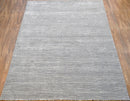 Solid Silver Hand Loom Wool Area Rug 5x8 - Modern Contemporary