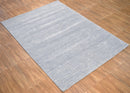 Hand Woven Modern Solid Silver Wool 5x8 Area Rug
