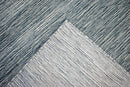Solid Blue and Silver Hand-Loomed Wool and Viscose Area Rug 5x8 - Luxurious Blend