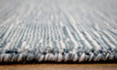 Solid Blue and Silver Hand-Loomed Wool and Viscose Area Rug 5x8 - Luxurious Blend