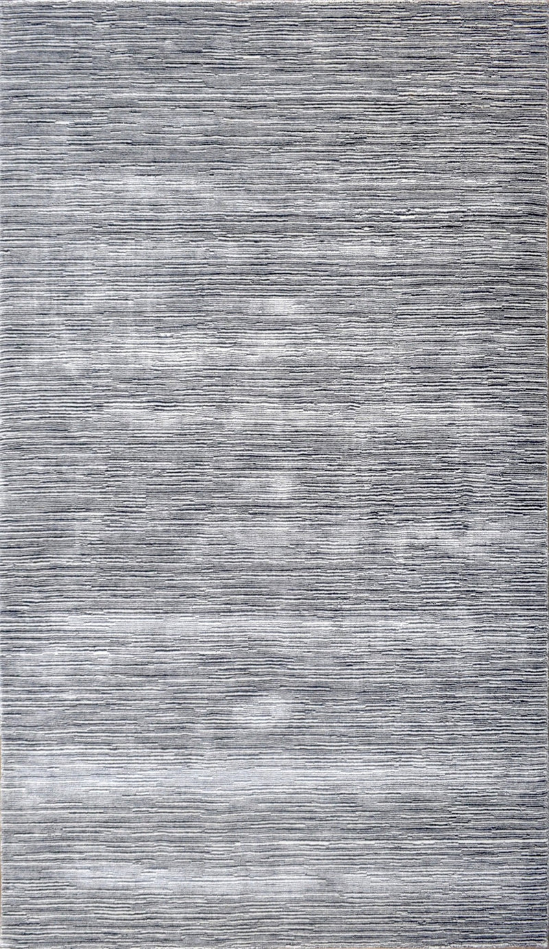 5x8 Modern Gray and Silver Area Rug | Handmade with Wool & Viscose | TRD1007058