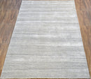 5x8 Solid Beige and Silver Area Rug | Handmade with Wool & Viscose | TRD1007258