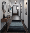 Wool Southwestern Lori Striped Area Rug 5x7 - Black Charcoal Gray