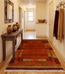 Gold Rust and Beige Wool Hand Woven Southwestern Lori Gabbeh Area Rug - Handcrafted