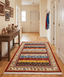 Wool Multicolor Animal Bird Southwestern Hand Woven Rug 5x7 - Soumak