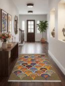 Brown and Ivory Wool Hand Woven Area Rug 5x7 - Flatwoven Soumak