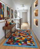 Multicolor Modern Abstract Southwestern Wool Hand Woven Area Rug 5x7