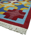 Multicolor Wool Area Rug 5x7 - Modern Southwestern Hand Woven