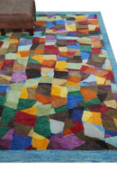 Multicolor Modern Abstract Southwestern Wool Hand Woven Area Rug 5x7