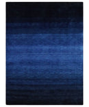 5x7 Ombre Premium look Blue Wool Hand Woven Southwestern Gabbeh Rug