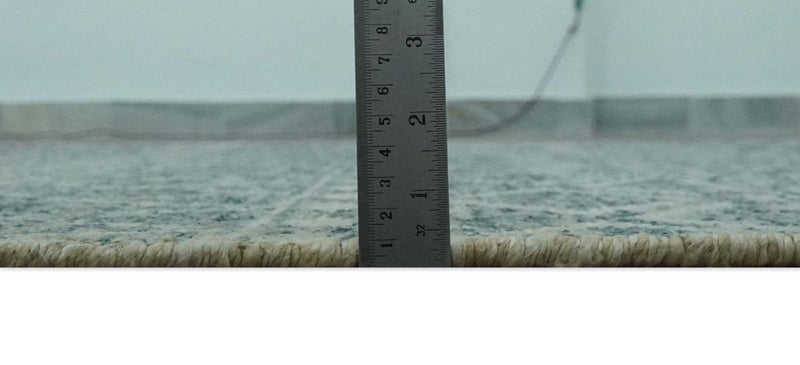 5x7 Teal and Beige Hand knotted southwestern Tribal trellis recycled Art Silk rug