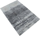 Ready to Ship Silver And Ivory Modern Abstract Hand Loom 5x7.6 Viscose Rug by The Rug Decor