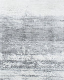 Modern Abstract Silver and Gray Hand Loom Viscose 5x7 Area Rug