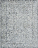 Silver and Gray Transitional Hand Loomed Wool Area Rug - 5x7
