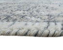 Silver and Gray Transitional Hand Loomed Wool Area Rug - 5x7