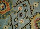 Wool Area Rug Hand Knotted Oushak Silver Ivory Antique Design by The Rug Decor