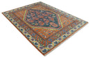 Charcoal Rust Beige Traditional Heriz Hand-Knotted Wool Area Rug by The Rug Decor