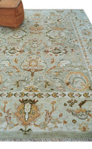 Wool Area Rug Peach and Beige Hand Knotted Traditional Oushak by The Rug Decor