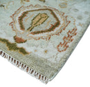 Wool Area Rug Peach and Beige Hand Knotted Traditional Oushak by The Rug Decor