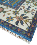 Wool Area Rug Traditional Tree of Life Hand-Knotted Blue Ivory by The Rug Decor