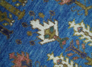 Wool Area Rug Traditional Tree of Life Hand-Knotted Blue Ivory by The Rug Decor