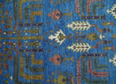 Wool Area Rug Traditional Tree of Life Hand-Knotted Blue Ivory by The Rug Decor