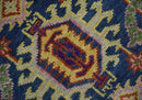 Hand Knotted Wool Area Rug Blue Gold Beige Oushak Oriental Traditional Design by The Rug Decor