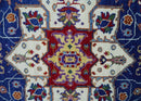Hand Knotted Wool Area Rug Maroon Ivory Blue Rust Heriz Persian Traditional Style by The Rug Decor