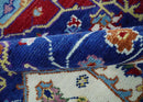 Hand Knotted Wool Area Rug Maroon Ivory Blue Rust Heriz Persian Traditional Style by The Rug Decor