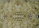 Wool Hand Knotted Turkish Rug - Olive Silver Beige Traditional