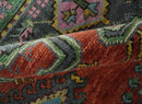 Traditional Hand Knotted Wool Persian Area Rug Rust Blue Olive