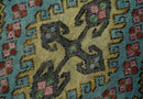 Traditional Hand Knotted Wool Persian Area Rug Rust Blue Olive
