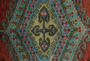 Traditional Hand Knotted Wool Persian Area Rug Rust Blue Olive