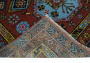 Rust and Blue Hand Knotted Wool Area Rug Traditional Antique by The Rug Decor