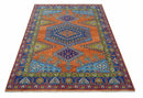 Hand Knotted Rust, Blue and Olive Traditional Multi Size Antique Wool Area Rug