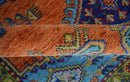 Hand Knotted Wool Area Rug - Rust Blue Olive Antique Traditional by The Rug Decor