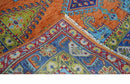 Hand Knotted Wool Area Rug - Rust Blue Olive Antique Traditional by The Rug Decor