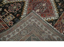 Hand Knotted Wool Area Rug - Rust Ivory Black Traditional Antique by The Rug Decor