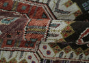 Hand Knotted Wool Area Rug - Rust Ivory Black Traditional Antique by The Rug Decor