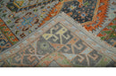 Wool Area Rug Silver and Rust Oriental Hand Knotted Traditional Living Room by The Rug Decor