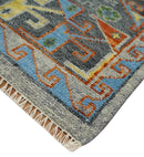 Wool Area Rug Silver and Rust Oriental Hand Knotted Traditional Living Room by The Rug Decor