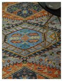 Wool Area Rug Silver and Rust Oriental Hand Knotted Traditional Living Room by The Rug Decor