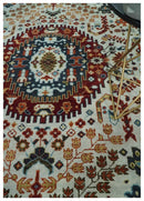 Ivory Rust Gray Wool Area Rug - Hand Knotted Oriental Traditional by The Rug Decor