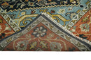 Wool Area Rug - Rust Blue Aqua Traditional Heriz Hand Knotted by The Rug Decor